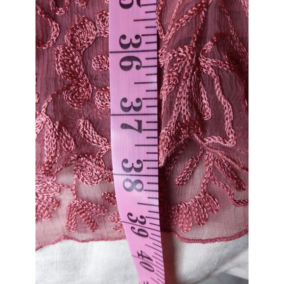 Sundance Lillian Rose Mauve Pink Embossed Floral Dress Small Boho Wedding Summer - Picture 8 of 8